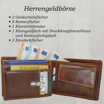 flevado Predartor Herren Portmonee Vintage Hand Made Design von Pedro Querformat